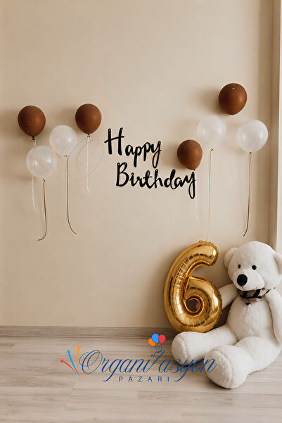 Organizasyon Pazarı Age Birthday Concept Gold Number Balloon Set Metallic Whi...
