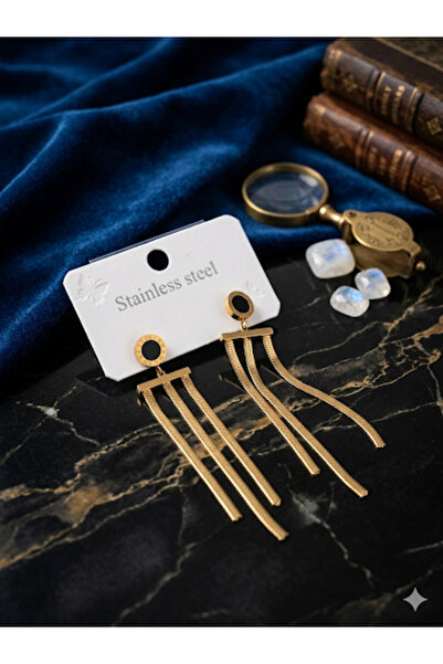 Bozhi Steel Earrings 97 Gold Sparkling Style