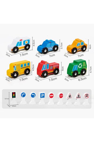OEM Vehicule din lemn cu roți și forme - 15 piese