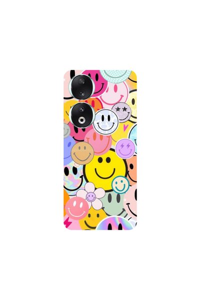 Other Honor 90 5G Smiley Stickers Transparent Silicone TPU Θήκη