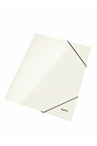 Leitz Cutie de carton cu elastic alb metalic WOW