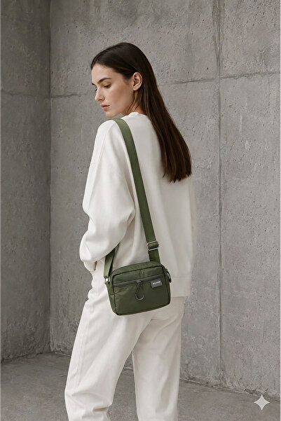 İMAKS Geantă de umăr tip crossbody, de dimensiuni mici, cu 3 compartimente, d...