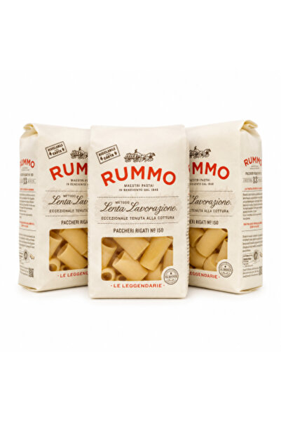Rummo Set de 3 x Paccheri Rigati Nr. 150, 500 g/bucată, paste din grâu dur, t...
