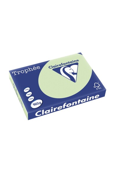 Clairefontaine Carton A3 160 g/m² culoare palida 250 coli/bloc verde jad