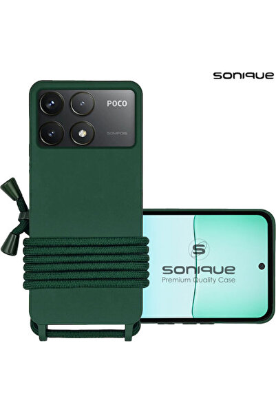 Other Θήκη σιλικόνης με κορδόνι μεταφοράς Sonique Xiaomi Poco F6 Pro 5G Σκούρ...