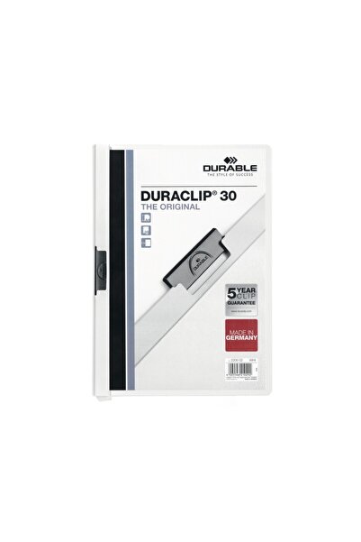 Durable Dosar din PVC cu clemă metalică Duraclip Original 30, albă