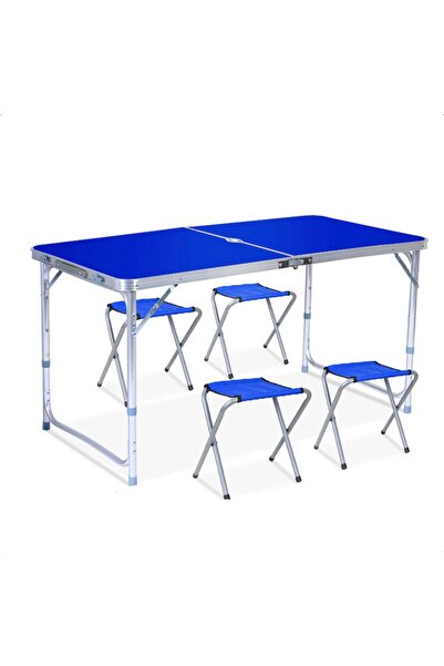 SELECT Masă Pliabilă Picnic cu 4 Scaune 60x120 cm Tip Valiză Aluminiu