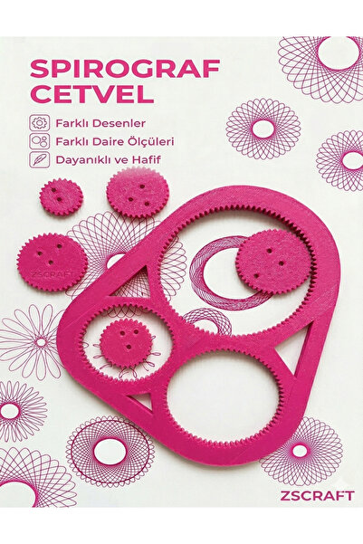 zscraft Spirograf Cetvel 3 Bölmeli