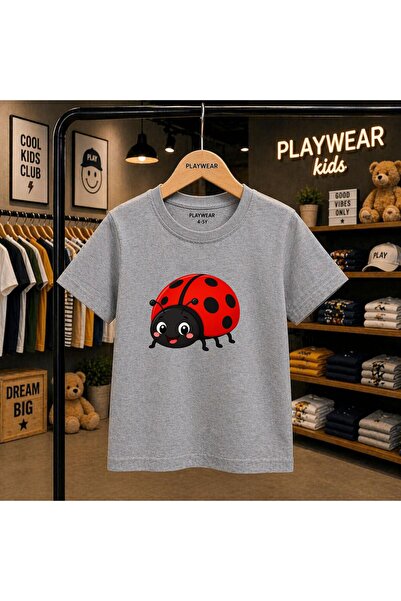 playwear Tricou unisex pentru copii 100% cu imprimeu Buburuza, pentru vârstel...