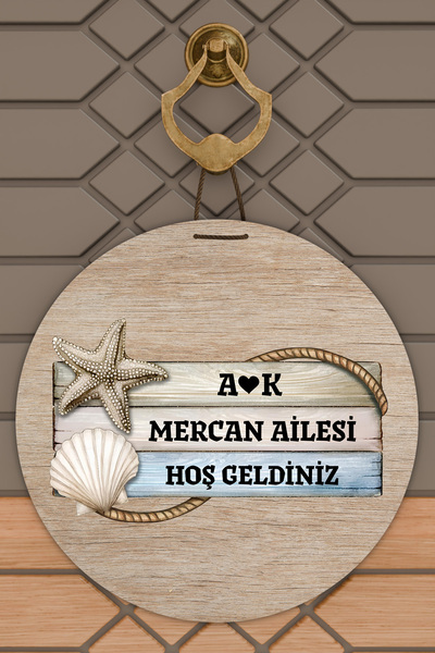 Dormot Yüksek Kaliteli Dijital Baskı, Kişiye Özel, Deniz Süsü temalı Kapı süs...