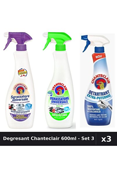 Chanteclair Set 3 Degresant Universal 600ml + Detartrant 625ml - Mosc Alb, La...