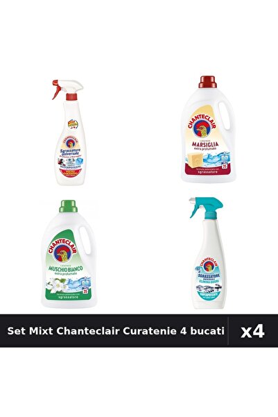 Chanteclair Set 4 Detergent și Degresant 1575ml 600ml - Marsilia, Mosc Alb, A...