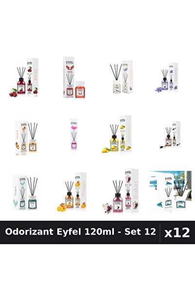 Eyfel Set 12 Odorizante Camera cu Betisoare - 12 Arome Asortate, 120ml