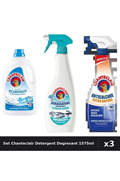 Chanteclair Set 3 Detergent și Degresant 1575ml - Bicarbonat, Anti-Miros, Ext...