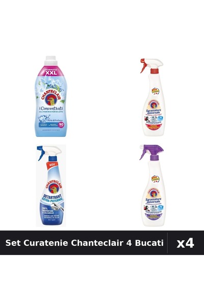 Chanteclair Set 4 Curatenie - Balsam 1800ml, Degresant 600ml, Detartrant 625ml