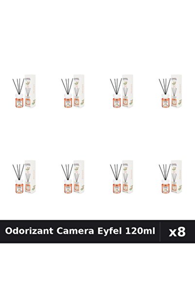 Eyfel Set 8 Odorizant Camera cu Betisoare - Aroma Acacia, Parfum Intens 120ml