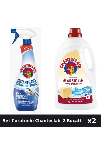Chanteclair Set 2 Detergent și Detartrant 1575ml 625ml - Marsilia, Extra Pute...