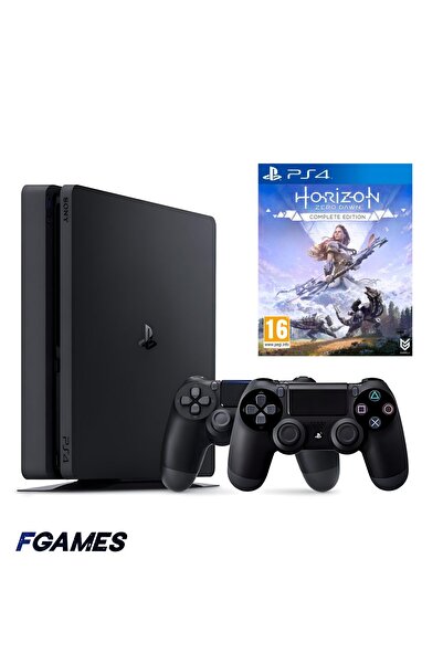 Sony Consola Playstation 4 Slim Ps4 500gb + Două controlere + Horizon Zero Da...