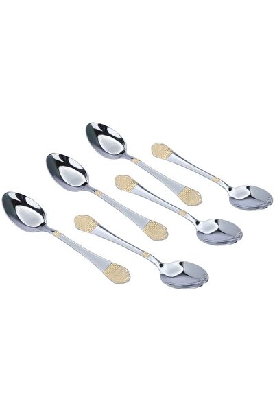 Alsaif Gallery Alsaif Stainless Steel Dessert Spoons K2230503/TS, 6 Pieces, G...