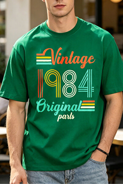 Fleck Retro Style T Shirts For Men Vintage 1984 Original Parts Mens Printed T...