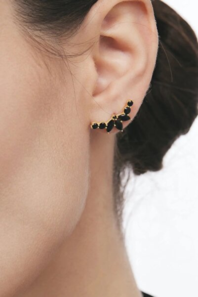 Lisa&Co. Cercei Argint Lis Crown Argint placat cu rodiu / Alb / Zircon
