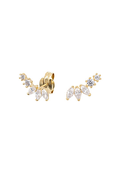 Lisa&Co. Papillon Gold Earrings Yellow Gold / Zircon / White