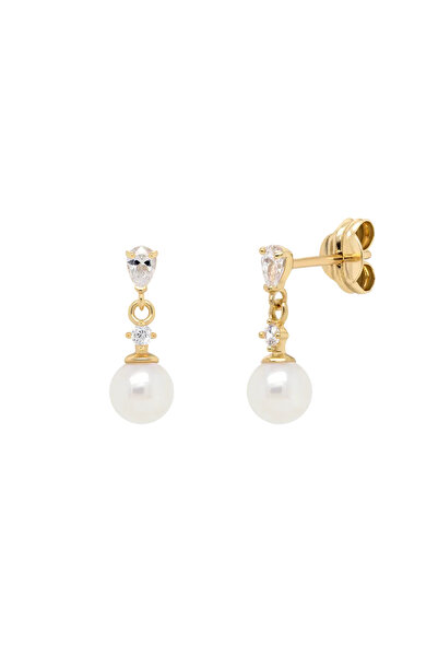 Lisa&Co. Cercei Aur Teardrop Pearl Drop