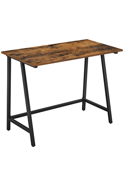 VASAGLE Birou industrial, cu blat rustic și cadru metalic, 100x50x75 cm, maro...