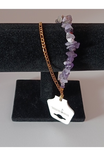 No Label Double stainless steel bracelet with Stone-Embellished