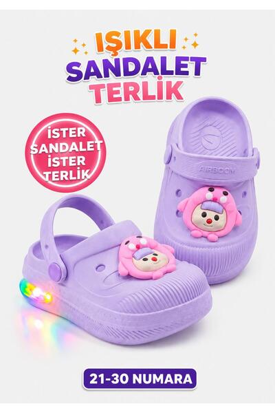 PAPUCUMUN DÜNYASI ÇOCUK CROSS EVA IŞIKLI HAFİF GÜNLÜK HAVUZ KREŞ KUMSAL KULLA...