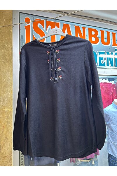 HAFSANUR Kadın Etek Üstü Kolu Lastikli Bluz