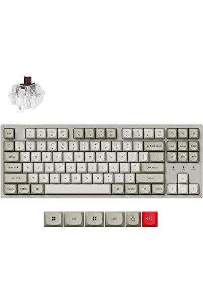 Keychron C1 Pro 8K Gaming Μηχανικό Πληκτρολόγιο με διακόπτες Super Brown και ...