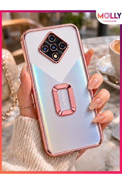 Molly İNFİNİX ZERO 8 İçin Kenarları Metalik Rose Lens Koruyuculu Lou Lazer Şe...