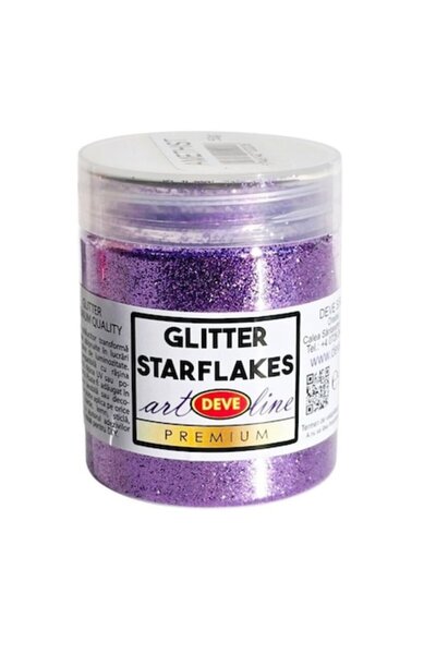 Deve Pigment glitter starflakes metalic vision, DEVE, 50gr sclipici mov desch...