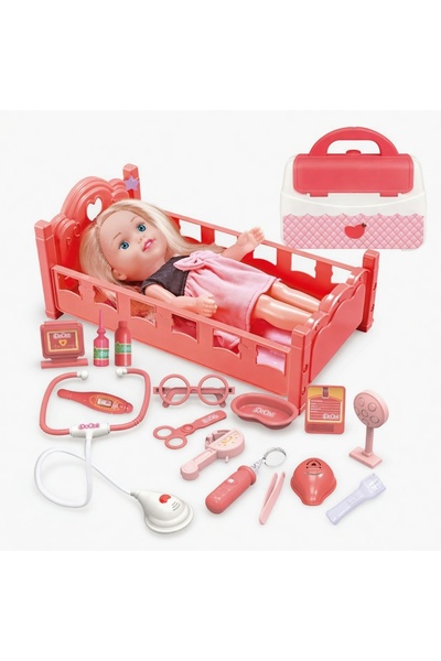 Z Store Păpușă doctor cu accesorii medicale – 33 cm