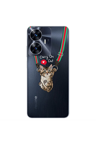 Other Realme Note 50 Swinging cat Transparent Silicone TPU Θήκη