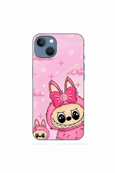 OEM Husa compatibila cu Apple iPhone 13 Silicon Gel Tpu Model Labubu Pink Fan...
