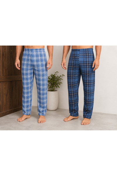 Serena Pantaloni de pijama barbat big size 2 piese/set - multicolor