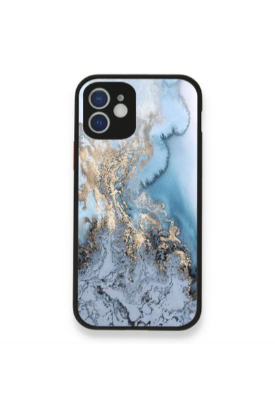 Other Apple iPhone 12 Marble Gold Design Black Glossy Θήκη