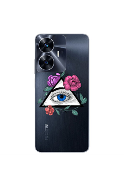 Other Realme Note 50 Eye and flower Transparent Silicone TPU Θήκη