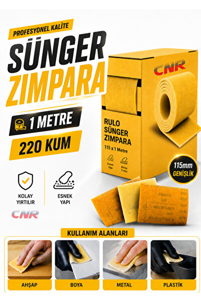 CNR Sünger - Ahşap Zımpara Kağıdı | Mutfak Banyo Bulaşık Sünger | Süngerli Ba...
