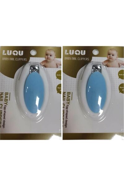 LuQu Baby nail clippers - egg shape - blue - 2 pieces