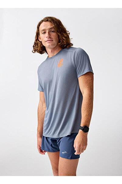 Brooks 211502043 Distance Short Sleeve 3.0 Gri Erkek T-Shirt