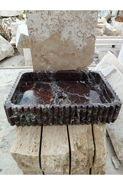 UKUT Elazığ Vişne Mermer Fitil Model Lavabo