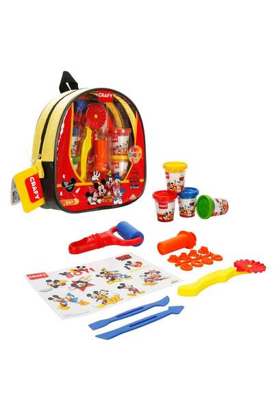 Genel Markalar Crafy Mickey Mouse Sırt Çantalı Oyun Hamuru - Seti