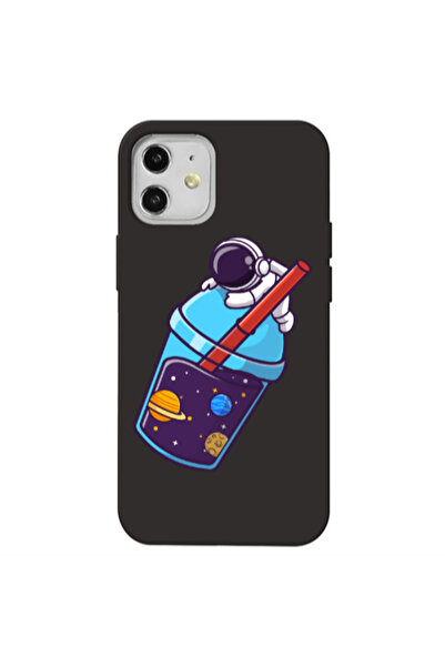 Other Apple iPhone 12 Longing in space Black Colored Silicone TPU Θήκη