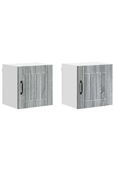 vidaxl Dulap de bucătărie 2 pcs Gri Sonoma 40 x 31 x 40 cm