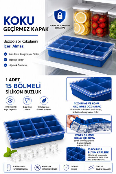CKM silikon SİLİKON KAPAKLI BUZLUK KALIBI 15 Li