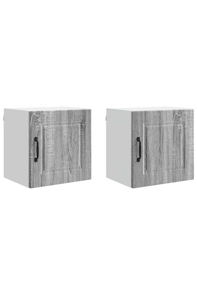 vidaxl Kitchen cabinet with shelf 2 pcs Sonoma Grey 40 x 31 x 40 cm