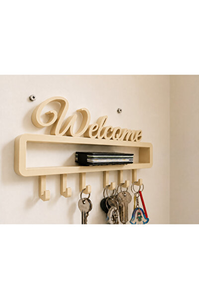 farist Welcome Written Wall Key Holder Rack – Decorative Hanging Key Organize...